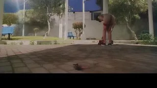 sabina en lencería de colegiala en la calle