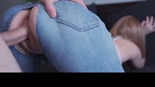 Rough Fucking Stepsister Doggystyle in Ripped Jeans