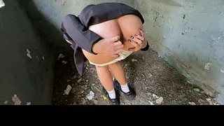 "Please not in the Pussy, I have a boyfriend" A cute student paid with her asshole for the trip