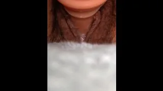 Slowly Fucking My Creamy FTM Pussy With My Fave Dildo