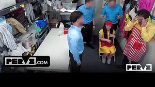 One Little Thief, Four Big Cocks: Petite Shoplifter Pixie Smalls Takes On the Whole Team