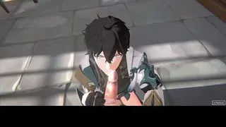 Dan Heng Cum on Face - Honkai Star Rail