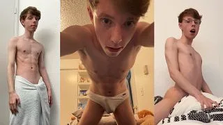 Skinny naked boy loves humping blankets like he’s fucking your ass