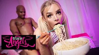 TRANS ANGELS - Influencer Angellica Good Turns Her Mukbang Into A Steamy Feast With Papi Santiago